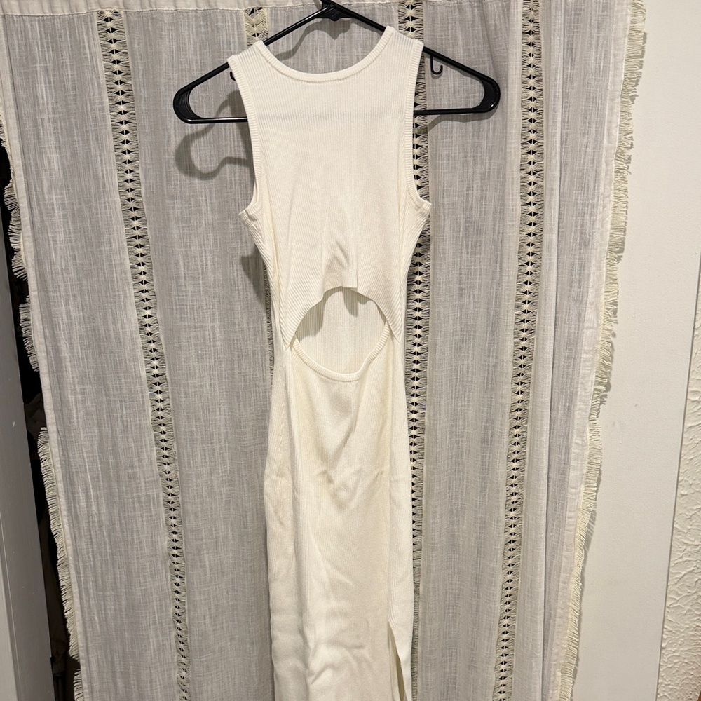 Sleeveless White Cutout Dress